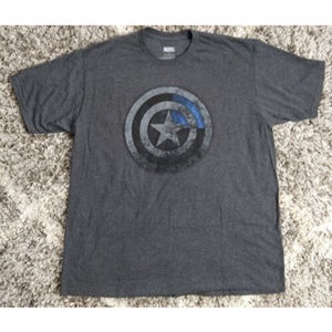 Marvel T-shirt XL Gray  Captain America Shield Super Hero Comics Mens